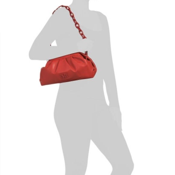 BADGLEY MISCHKA wrapped frame clutch NWT Red - Picture 2 of 6